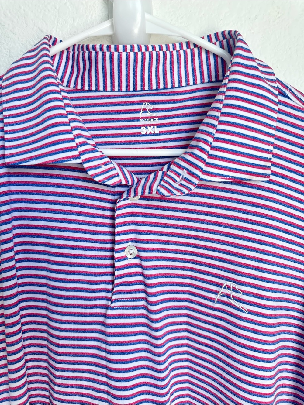 Set of 2 Rhoback Men’s Short Sleeve Performance Polo The Jawn Striped 3XL Golf - Picture 6 of 17